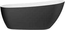Load image into Gallery viewer, Freestanding Bathtub 68" Acrylic UPC Certified - Matte Black (outside) & White (inside)