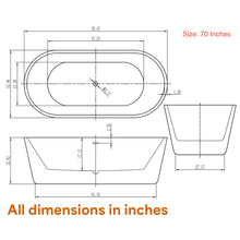 Load image into Gallery viewer, Freestanding Soaking Bathtub, Acrylic, UPC Certified, Drain & Overflow Assembly Included