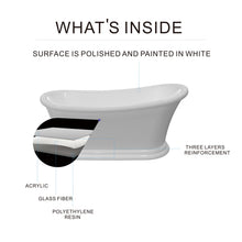 Load image into Gallery viewer, Freestanding Bathtub 67" Acrylic Contemporary Soaking Tub UPC Certified Drain & Overflow Assembly Included