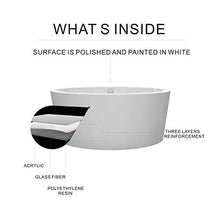 Load image into Gallery viewer, Freestanding Bathtub 59" Acrylic Contemporary Soaking Tub UPC Certified Drain & Overflow Assembly Included