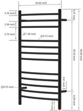Load image into Gallery viewer, HEATGENE Towel Warmer with Built-in Timer and Temperature Control, Wall-Mounted, Electric Plug-in/Hardwired, 12 Bar - HG-R64170