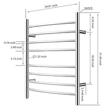 Load image into Gallery viewer, Heatgene Wall Mounted 8 Bar Plug-in Curved Towel Warmer