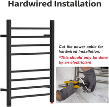 Load image into Gallery viewer, HEATGENE Square Bar Towel Warmer with Built-in Timer and Temperature Control, Wall-Mounted Plug-in/Hardwired - HG-R68033