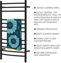 Load image into Gallery viewer, HEATGENE Towel Warmer with Built-in Timer and Temperature Control, Wall-Mounted, Electric Plug-in/Hardwired, 12 Bar - HG-R64170