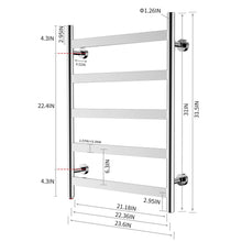 Load image into Gallery viewer, HEATGENE 5 Flat Bar Wall-Mounted Hard-wiring/ Plug in Towel Warmer - HG-64136