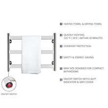 Load image into Gallery viewer, HEATGENE 3 Flat Bar Wall-Mounted Hard- wiring / Plug in Towel Warmer - HG-64135