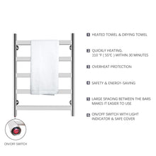 Load image into Gallery viewer, HEATGENE 5 Flat Bar Wall-Mounted Hard-wiring/ Plug in Towel Warmer - HG-64136