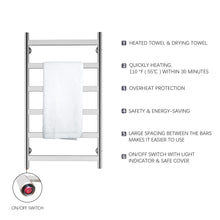 Load image into Gallery viewer, HEATGENE 6 Flat Bar Wall-Mounted Hard Wired/Plug in Towel Warmer - HG-64137