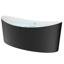Load image into Gallery viewer, Freestanding Soaking Tub 68.5" Acrylic, UPC Certified, Drain &amp; Overflow Assembly Included, Black
