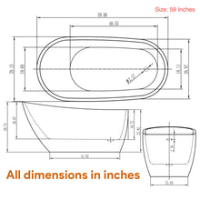 Load image into Gallery viewer, Acrylic Freestanding Soaking Bathtub, UPC Certified, Drain &amp; Overflow Assembly Included
