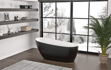 Load image into Gallery viewer, Freestanding Bathtub 68" Acrylic UPC Certified - Matte Black (outside) &amp; White (inside)

