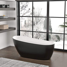 Load image into Gallery viewer, Freestanding Bathtub 68" Acrylic UPC Certified - Matte Black (outside) &amp; White (inside)
