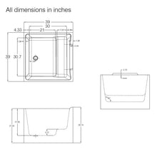 Load image into Gallery viewer, Freestanding Bathtub, 39" Square Acrylic, Contemporary Soaking Tub,UPC Certified Drain &amp; Overflow Included
