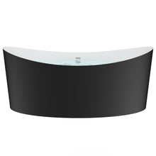 Load image into Gallery viewer, Freestanding Soaking Tub 68.5" Acrylic, UPC Certified, Drain &amp; Overflow Assembly Included, Black
