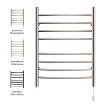 Load image into Gallery viewer, Heatgene Wall Mounted 8 Bar Plug-in Curved Towel Warmer
