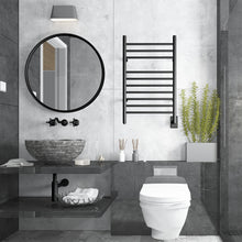 Load image into Gallery viewer, Heatgene Wall Mounted Hardwired Narrow (19.7in) Towel Warmer Brushed/Mirror/Black
