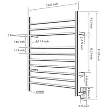 Load image into Gallery viewer, Heatgene Wall Mounted 10 Bar Hardwired Towel Warmer
